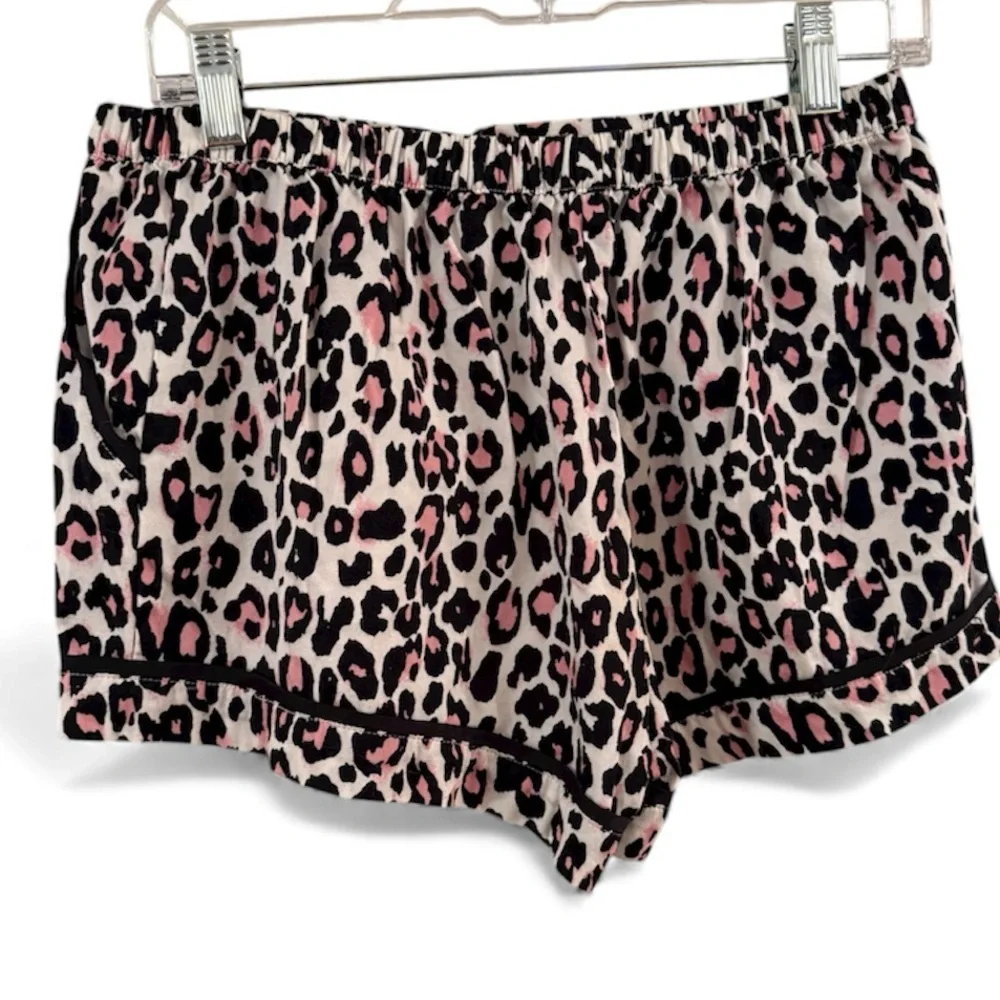 KATE SPADE 2 PIECE LEOPARD DESIGN LONG SLEEVE SHORT SET MEDIUM
